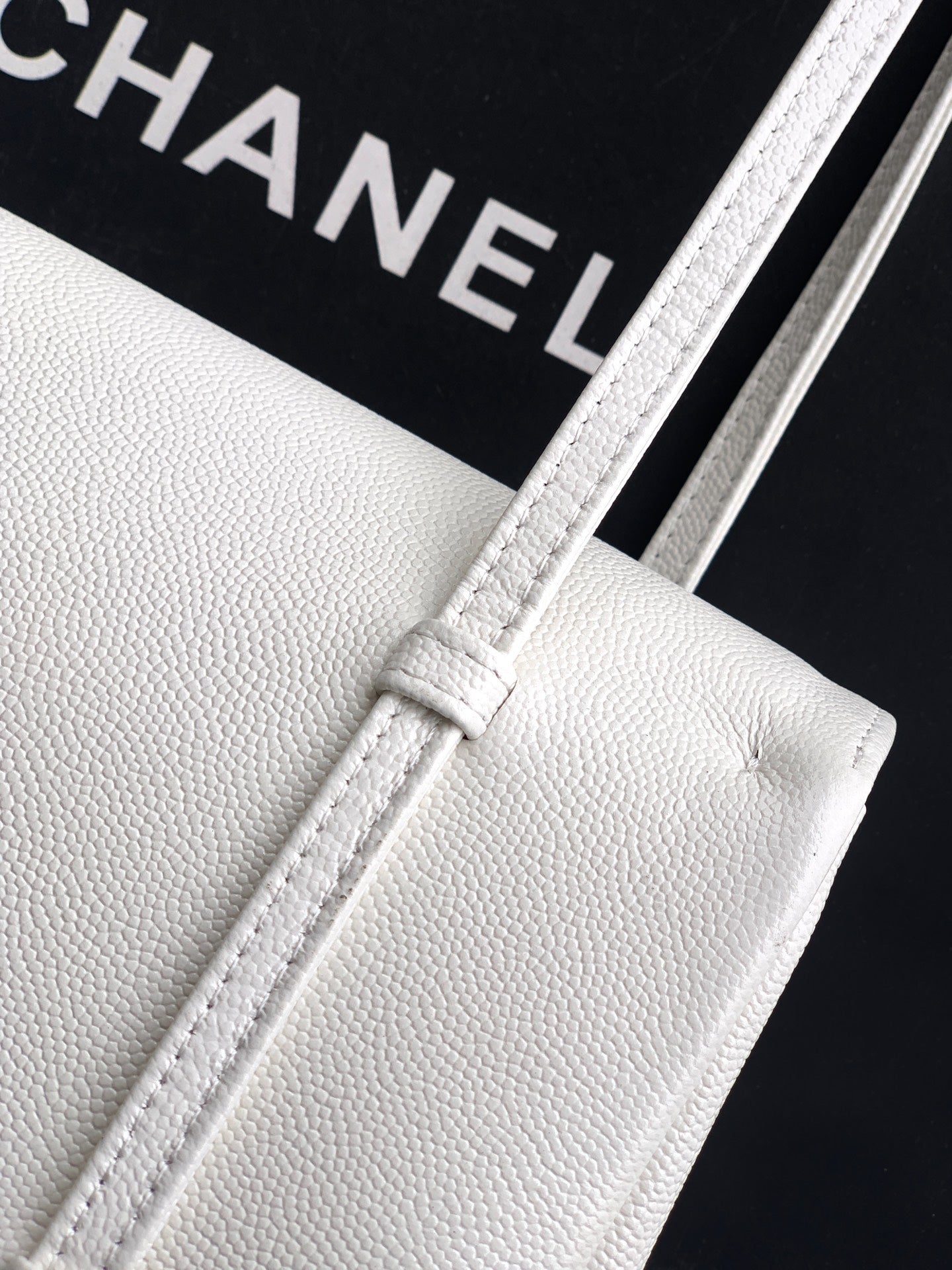 Chanel 26C Small Kelly Shopping Tote — Milky White Caviar Leather with Gold Hardware