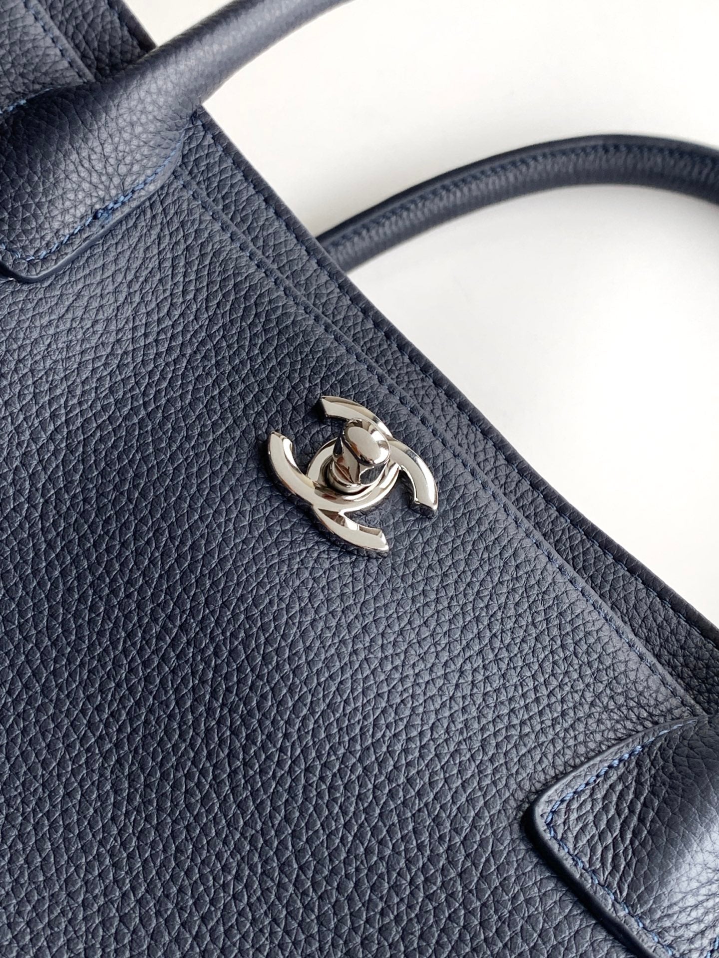 Chanel Executive Cerf Tote Small — Midnight Navy Caviar Leather with Silver Hardware