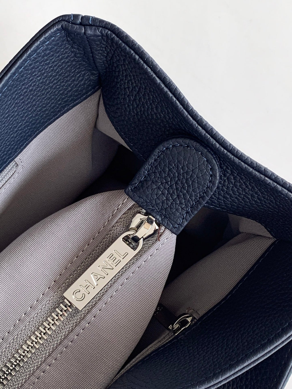 Chanel Executive Cerf Tote Small — Midnight Navy Caviar Leather with Silver Hardware