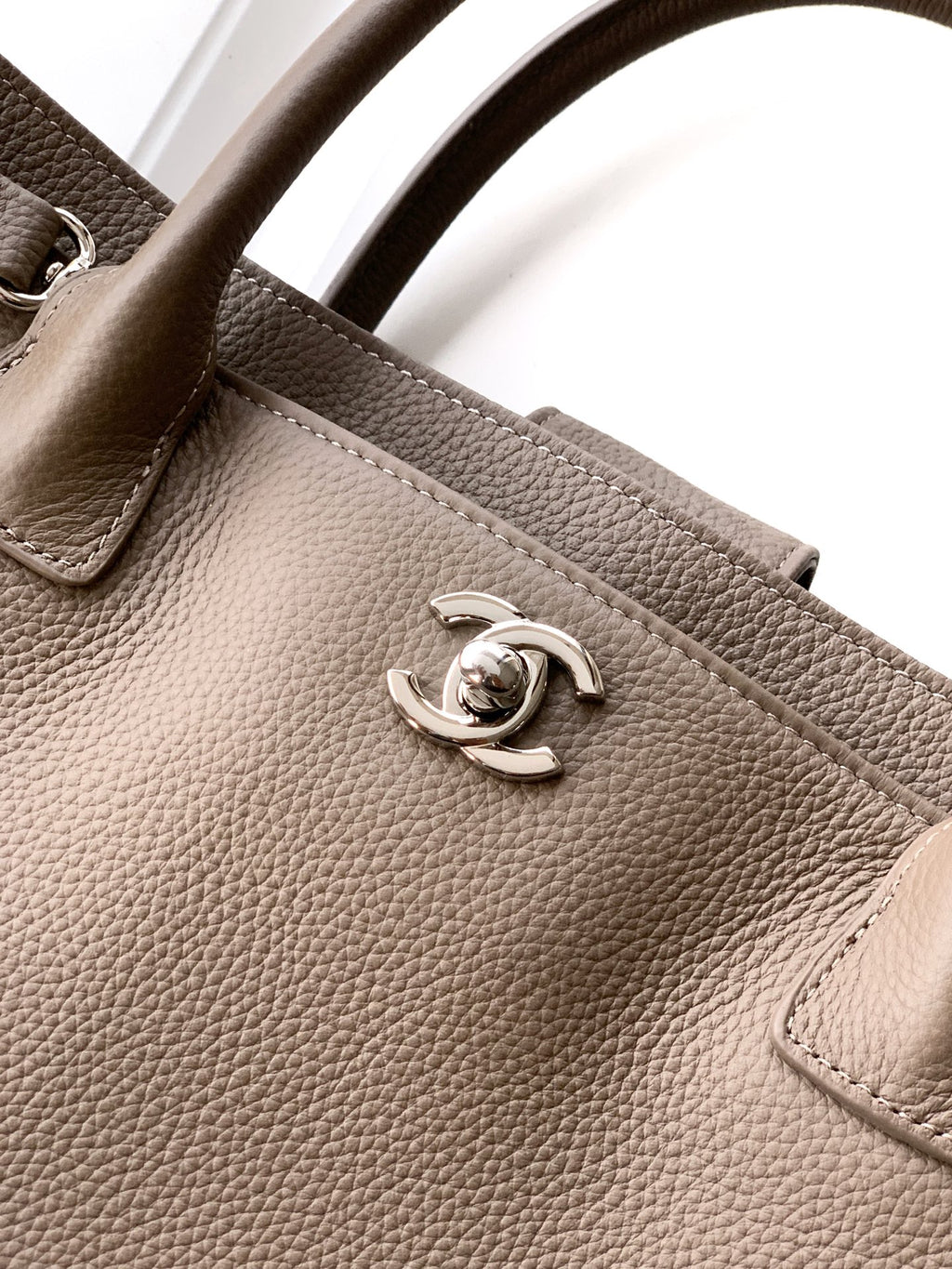 Chanel Executive Cerf Tote — Dark Taupe Caviar Leather with Gold Hardware