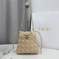Dior Adiorable Mini Bucket Bag — Latte Beige Cannage Lambskin with Gold Hardware