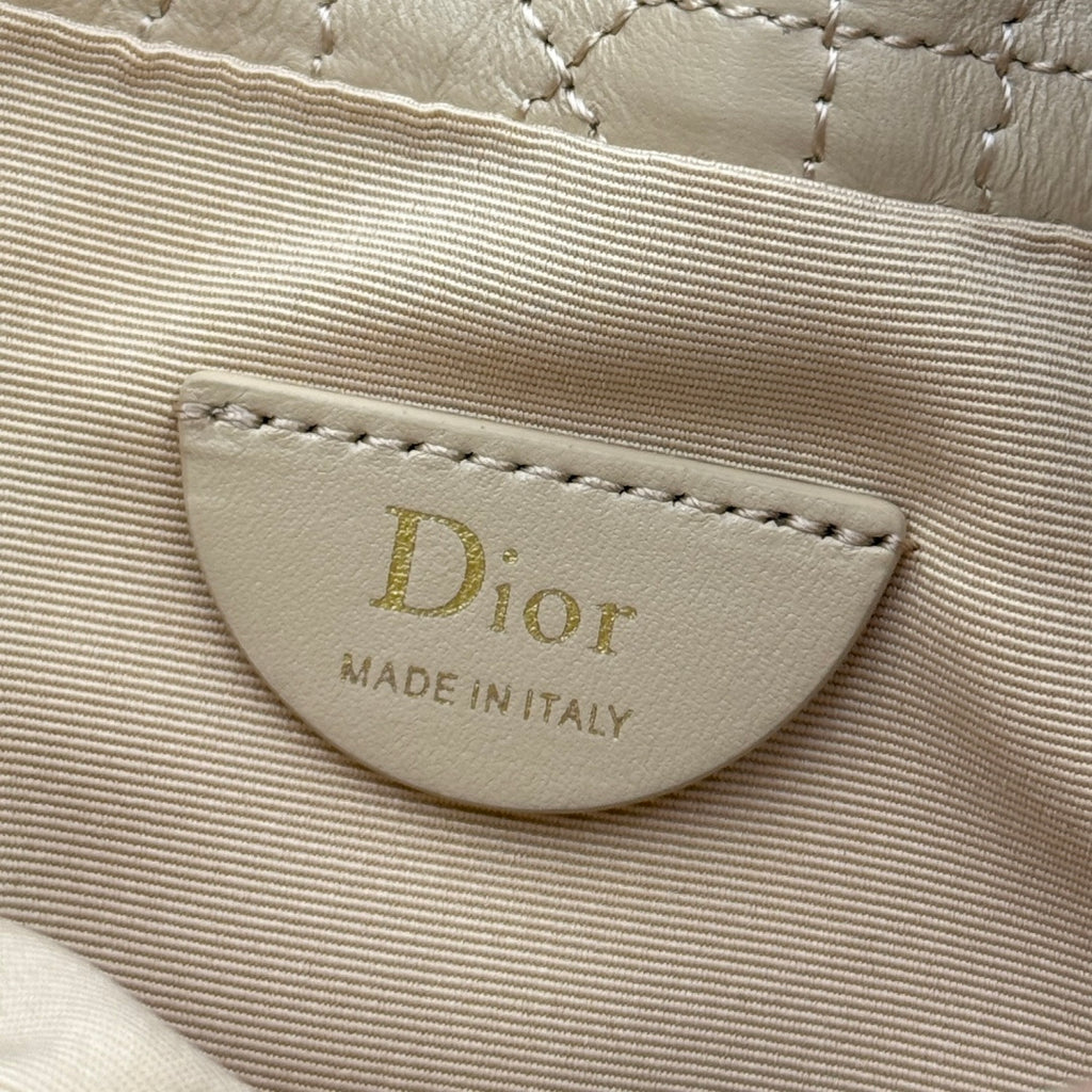 Dior Adiorable Mini Bucket Bag — Latte Beige Cannage Lambskin with Gold Hardware