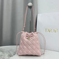 Dior Adiorable Mini Bucket Bag — Blush Pink Cannage Lambskin with Gold Hardware