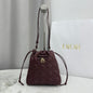 Dior Adiorable Mini Bucket Bag — Burgundy Cannage Lambskin with Gold Hardware