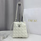 Dior Adiorable Mini Bucket Bag — White Cannage Lambskin with Silver Hardware