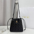 Dior Adiorable Mini Bucket Bag — Black Cannage Lambskin with Gold Hardware