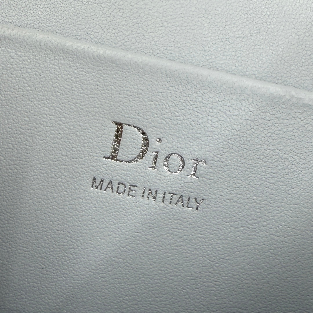 Dior Adiorable Mini Vanity Case — Ice Blue Cannage Lambskin with Silver Hardware
