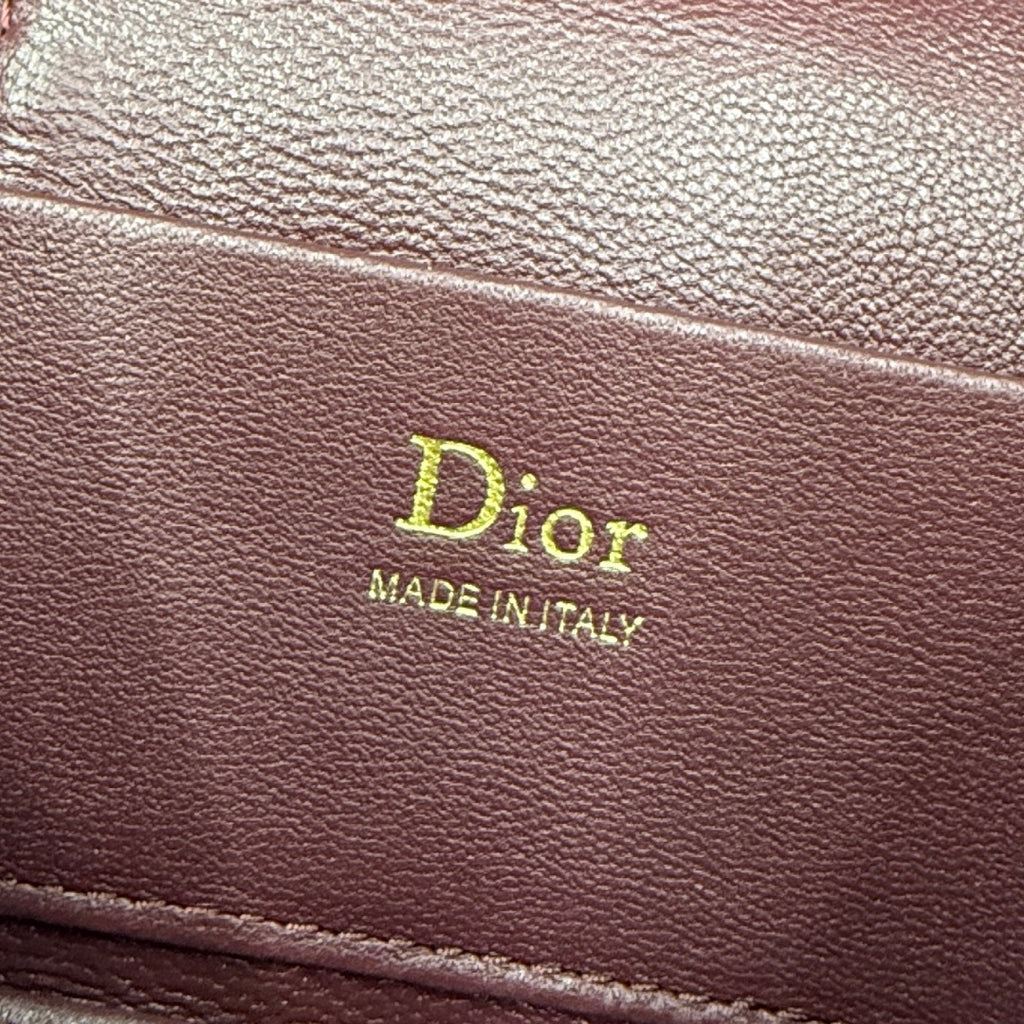 Dior Adiorable Mini Vanity Case — Burgundy Cannage Lambskin with Gold Hardware