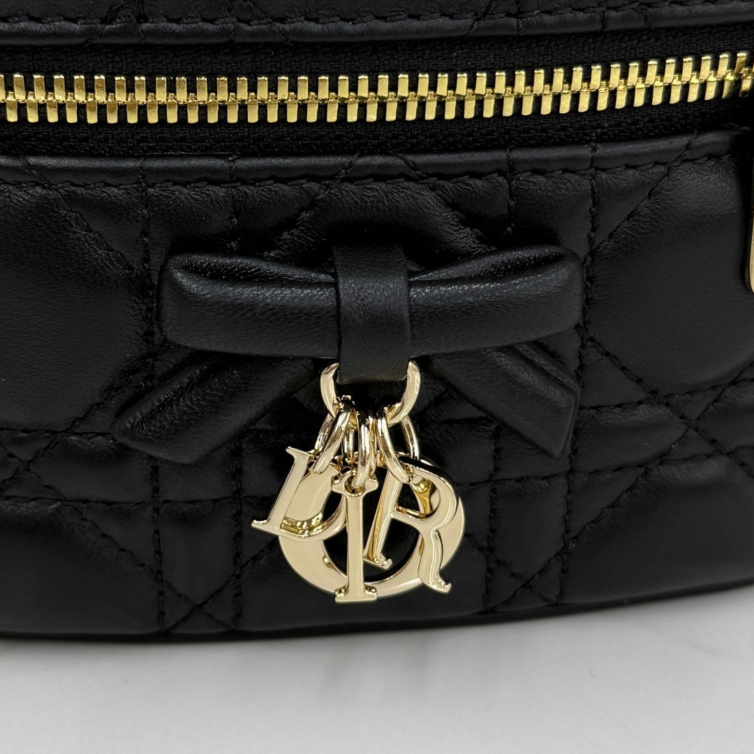 Dior Adiorable Mini Vanity Case — Black Cannage Lambskin with Gold Hardware