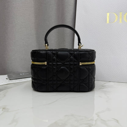 Dior Adiorable Mini Vanity Case — Black Cannage Lambskin with Gold Hardware