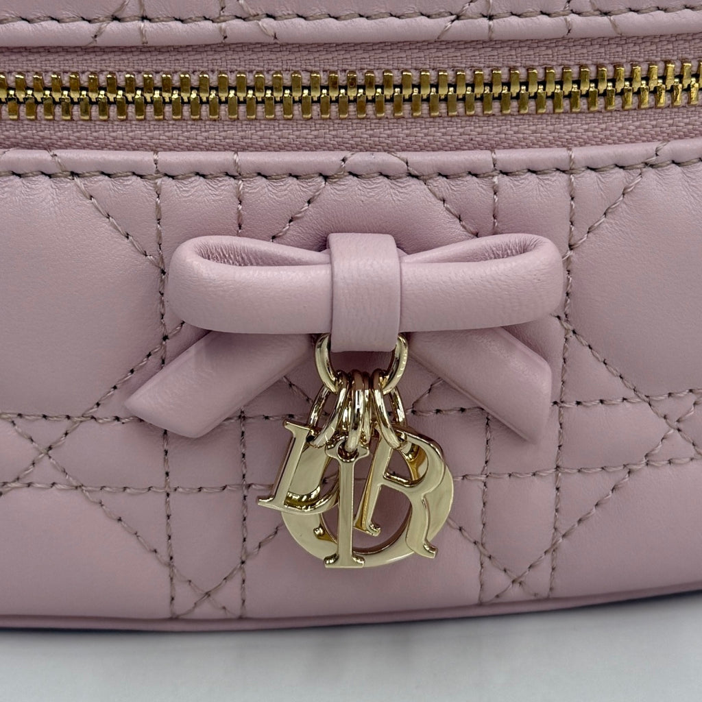 Dior Adiorable Mini Vanity Case — Blush Pink Cannage Lambskin with Gold Hardware