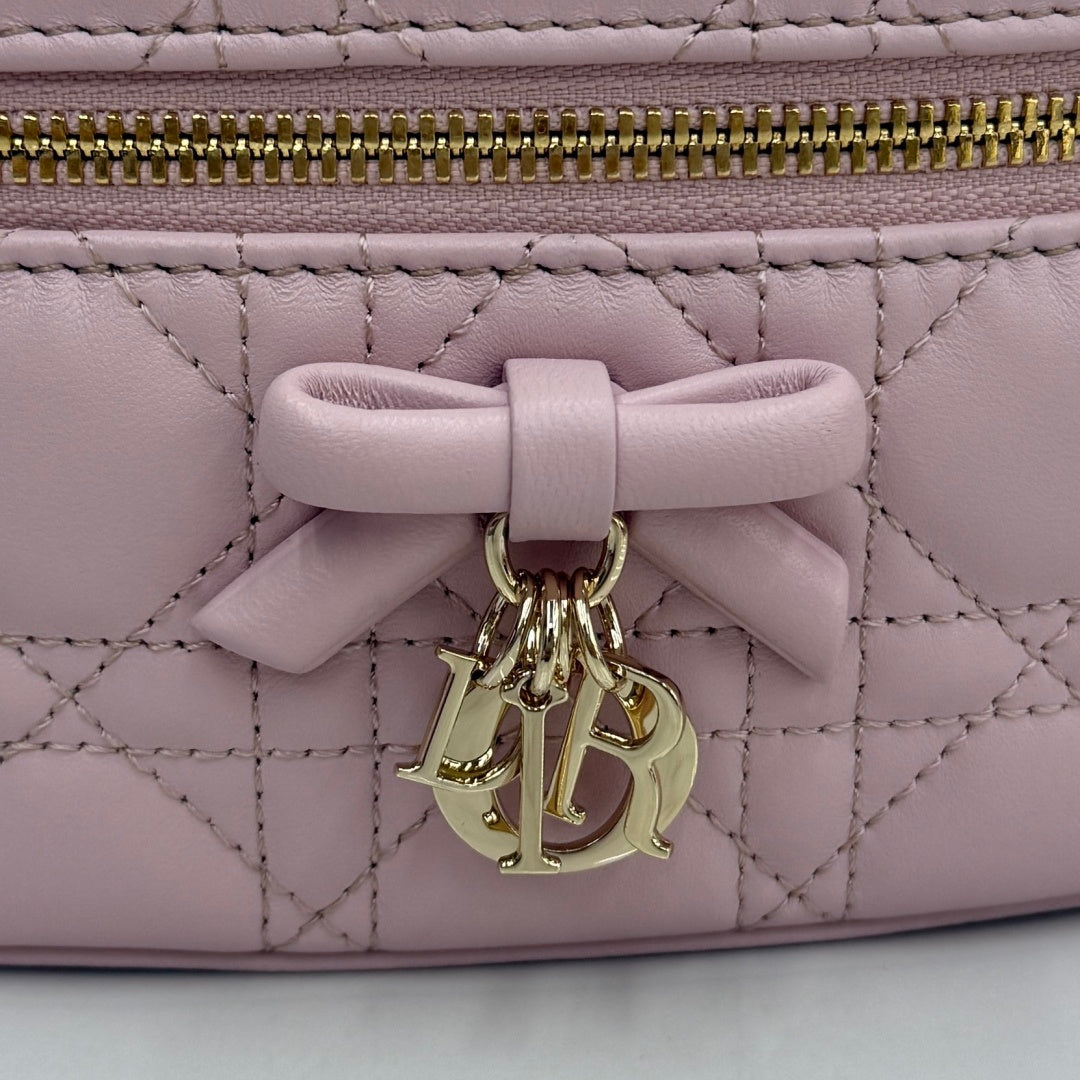 Dior Adiorable Mini Vanity Case — Blush Pink Cannage Lambskin with Gold Hardware