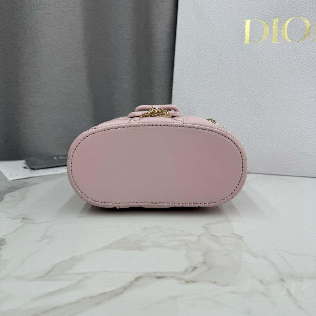 Dior Adiorable Mini Vanity Case — Blush Pink Cannage Lambskin with Gold Hardware