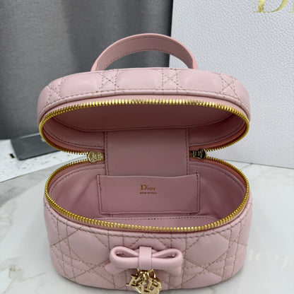 Dior Adiorable Mini Vanity Case — Blush Pink Cannage Lambskin with Gold Hardware