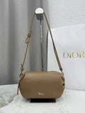 Dior D-Cushion Camera Bag — Camel Ultra-Soft Lambskin with Silver Hardware
