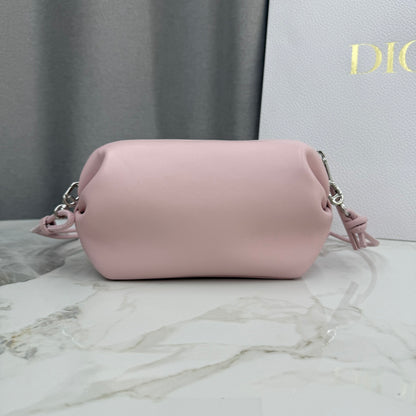 Dior D-Cushion Camera Bag — Blush Pink Ultra-Soft Lambskin with Silver Hardware