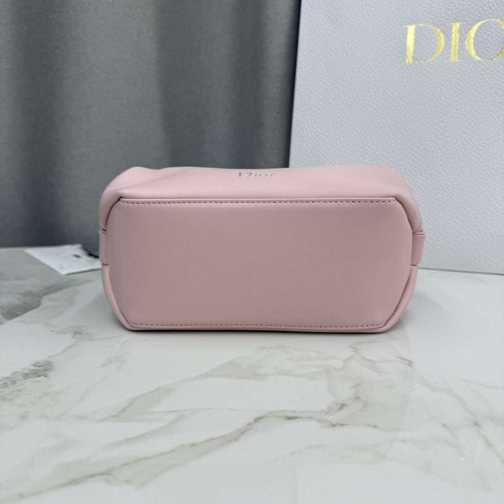 Dior D-Cushion Camera Bag — Blush Pink Ultra-Soft Lambskin with Silver Hardware