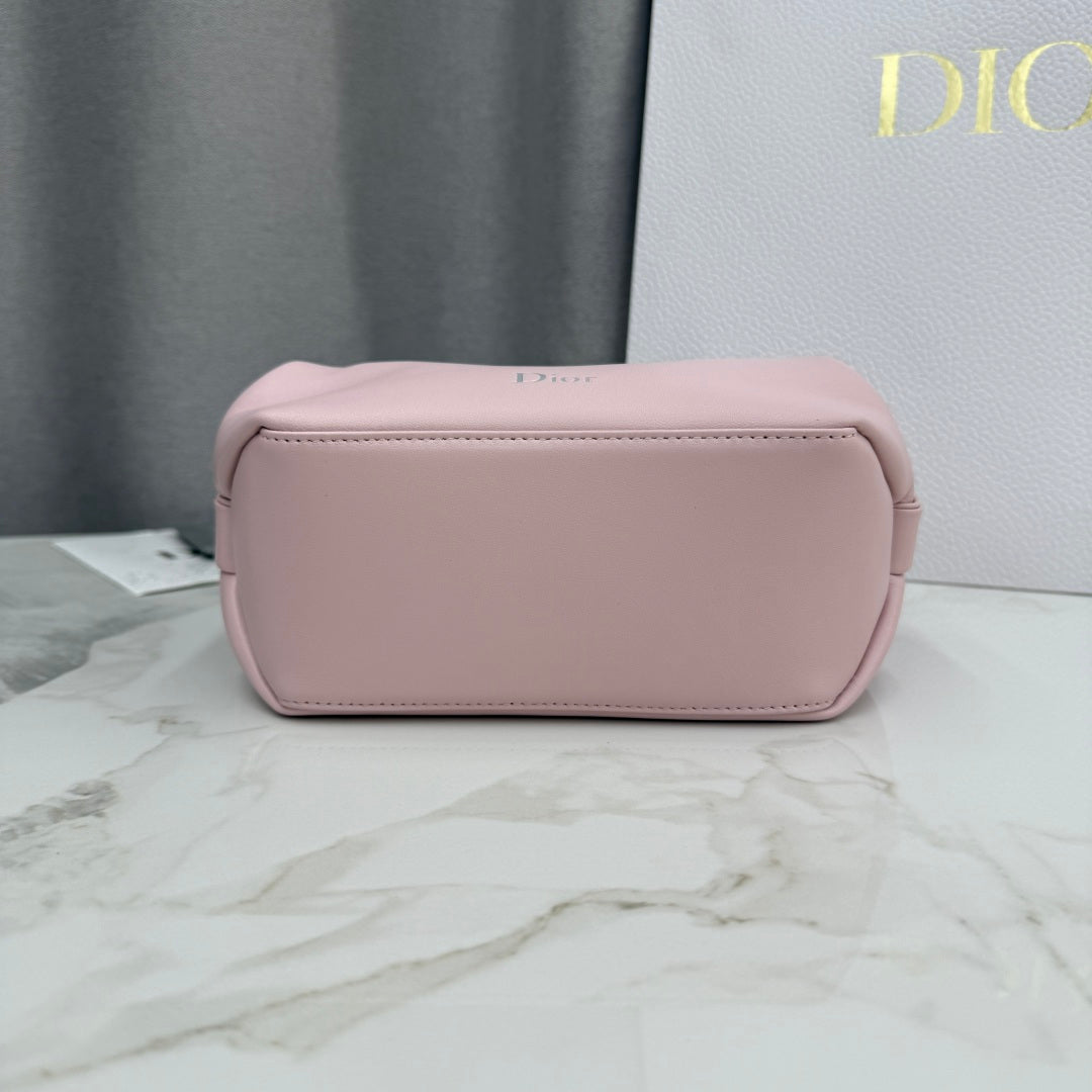 Dior D-Cushion Camera Bag — Blush Pink Ultra-Soft Lambskin with Silver Hardware