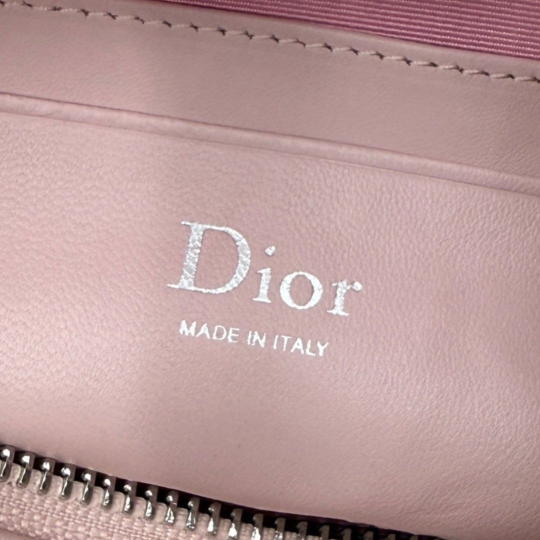 Dior D-Cushion Camera Bag — Blush Pink Ultra-Soft Lambskin with Silver Hardware