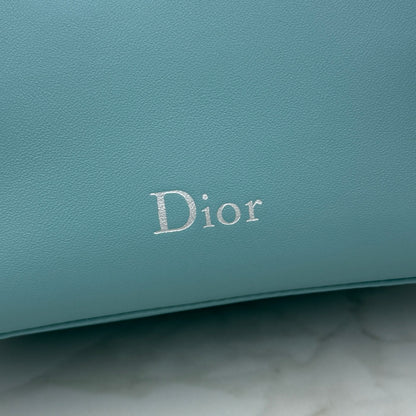 Dior D-Cushion Camera Bag — Tourmaline Blue Ultra-Soft Lambskin with Silver Hardware