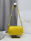 Dior D-Cushion Camera Bag — Sunshine Yellow Ultra-Soft Lambskin with Gold Hardware