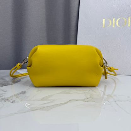 Dior D-Cushion Camera Bag — Sunshine Yellow Ultra-Soft Lambskin with Gold Hardware