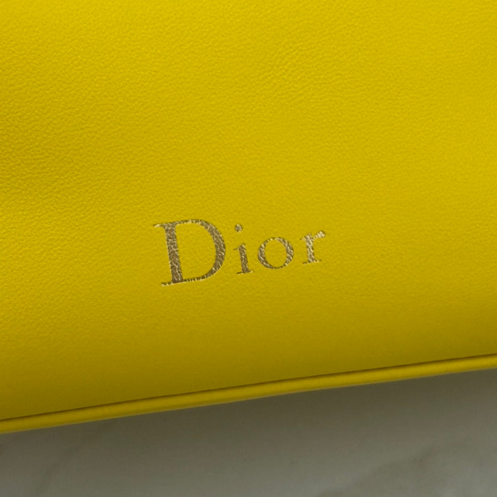 Dior D-Cushion Camera Bag — Sunshine Yellow Ultra-Soft Lambskin with Gold Hardware