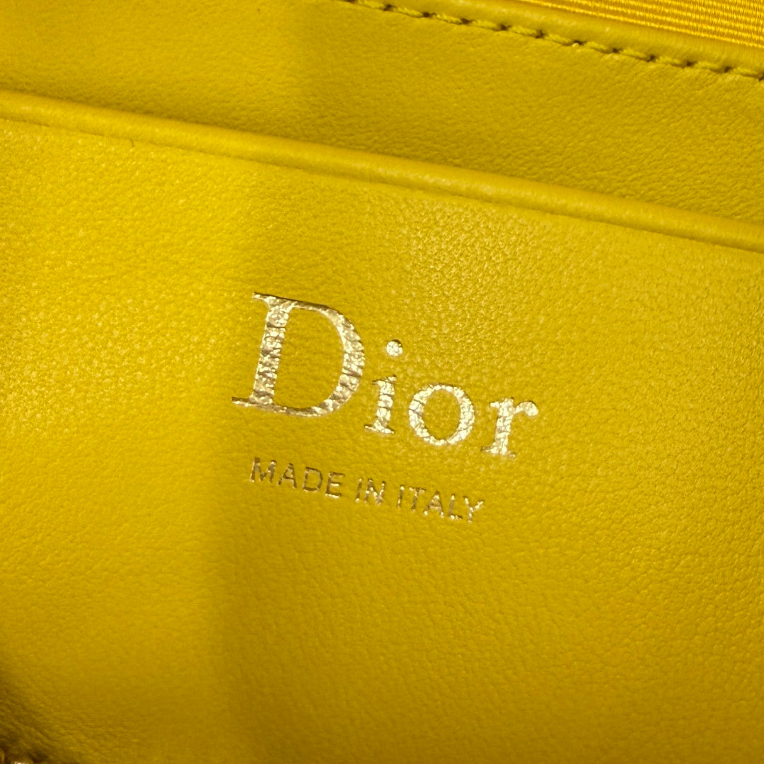 Dior D-Cushion Camera Bag — Sunshine Yellow Ultra-Soft Lambskin with Gold Hardware