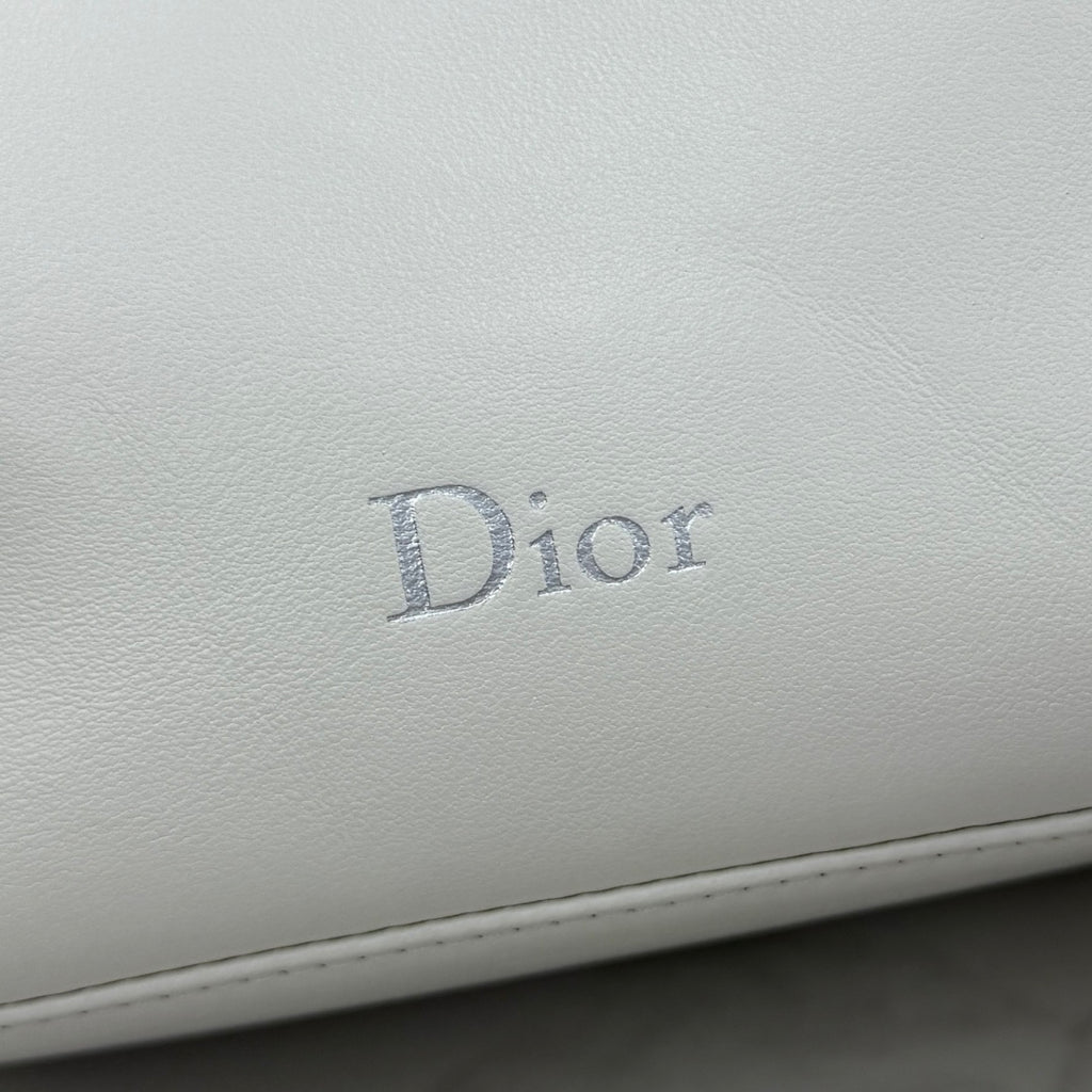 Dior D-Cushion Camera Bag — Milky White Ultra-Soft Lambskin with Silver Hardware