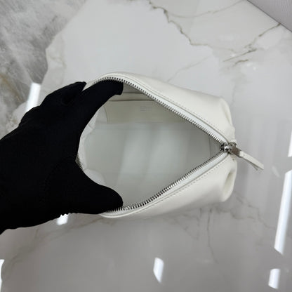 Dior D-Cushion Camera Bag — Milky White Ultra-Soft Lambskin with Silver Hardware