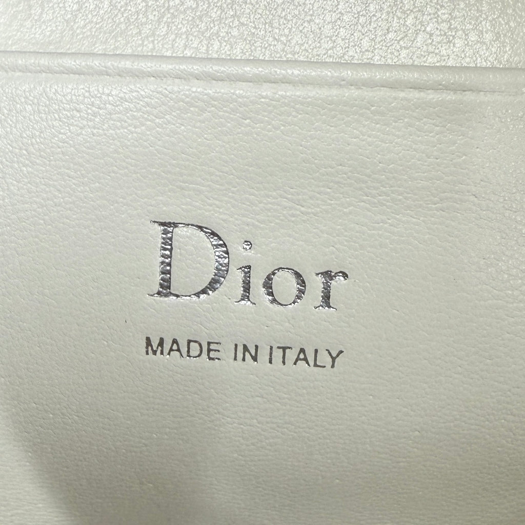 Dior D-Cushion Camera Bag — Milky White Ultra-Soft Lambskin with Silver Hardware