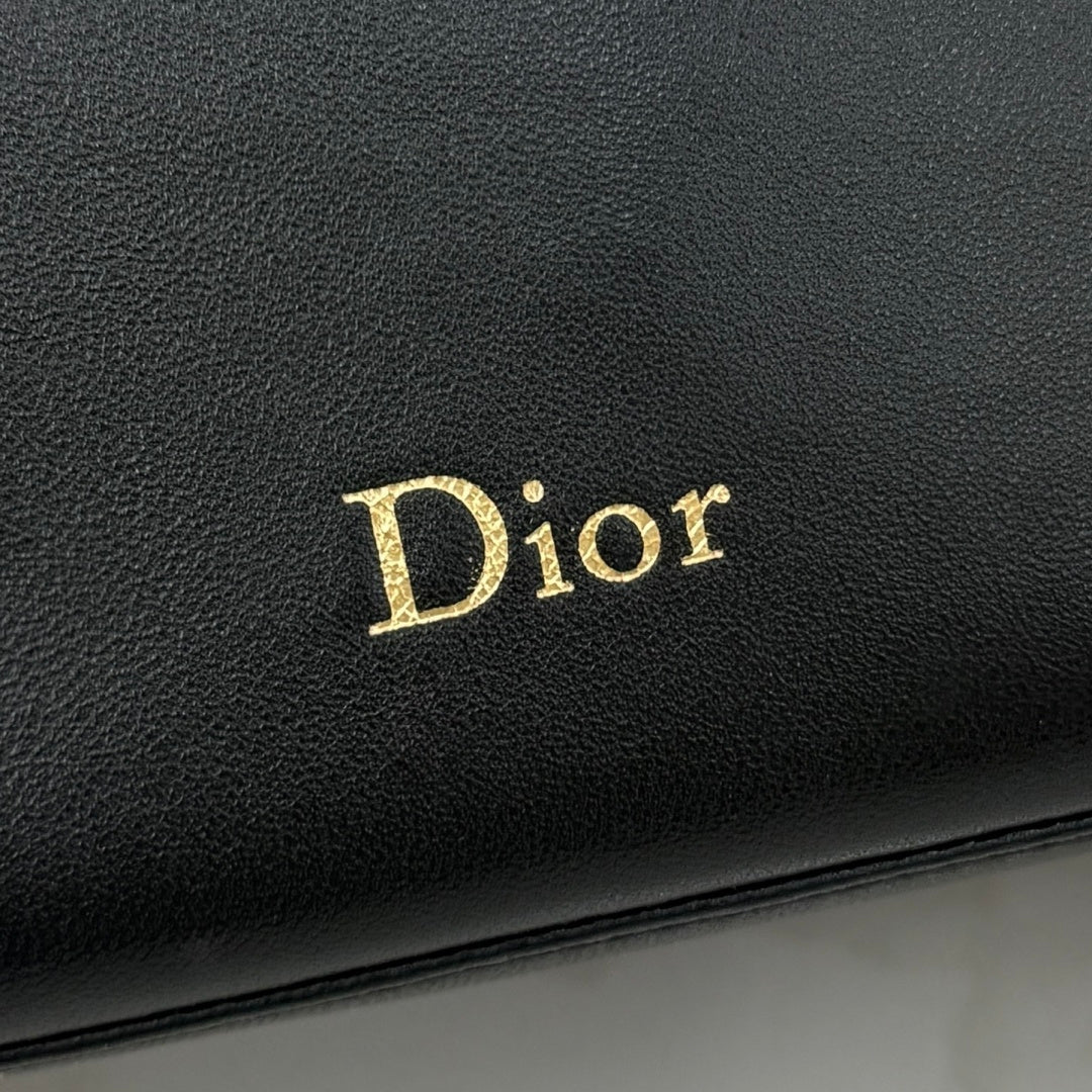 Dior D-Cushion Camera Bag — Black Ultra-Soft Lambskin with Gold Hardware