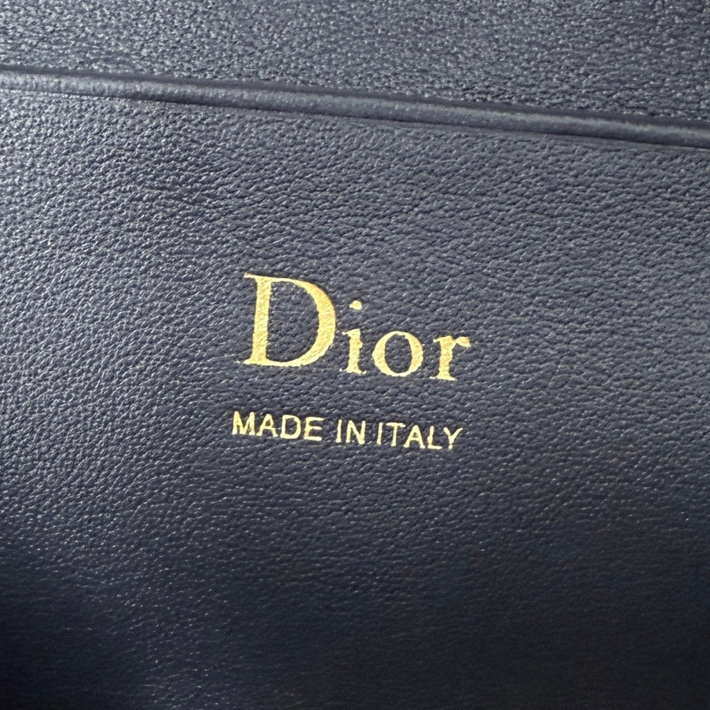 Dior D-Cushion Camera Bag — Blue Oblique Jacquard Canvas with Black Leather and Gold Hardware