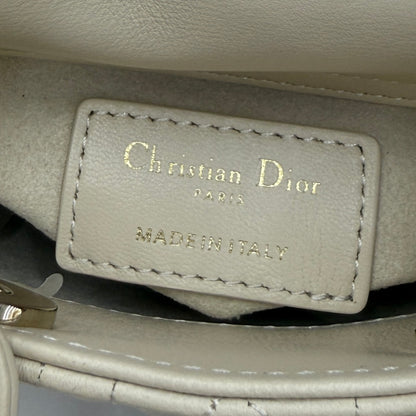 Dior Micro Lady Bag — Latte Beige Cannage Lambskin with Gold Hardware