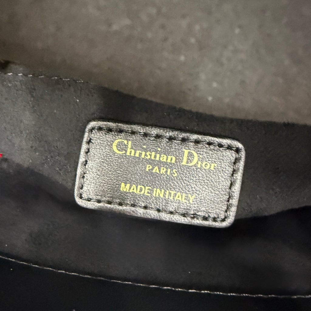 Dior Mini Lady Bag — Black & Blush Pink Two-Tone Matte Cannage Lambskin with Pink Matte Hardware