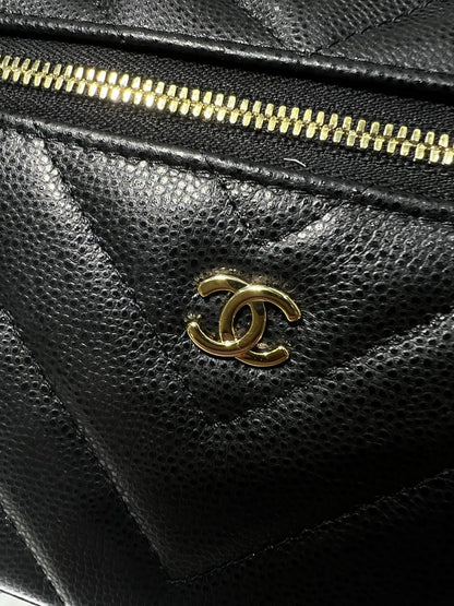 Chanel 26S V-Quilted LP Chain Handle Cosmetic Bag