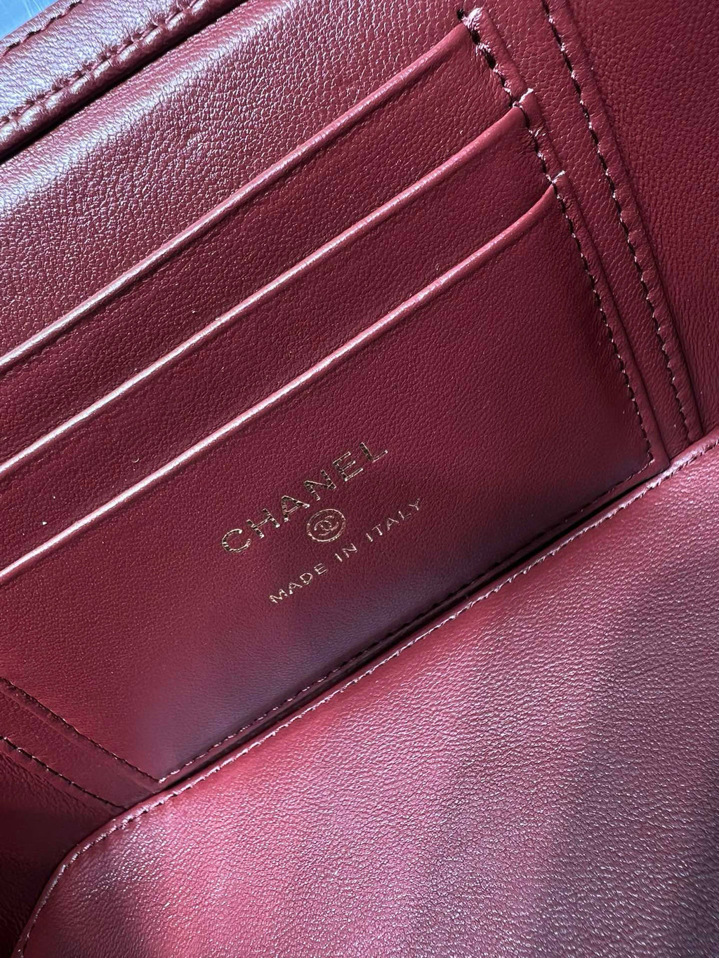 Chanel 25S Vanity Case Box Bag Burgundy Quilted Calfskin