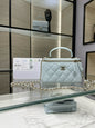Chanel 26S Vanity Case Box Bag Light Blue Quilted Calfskin
