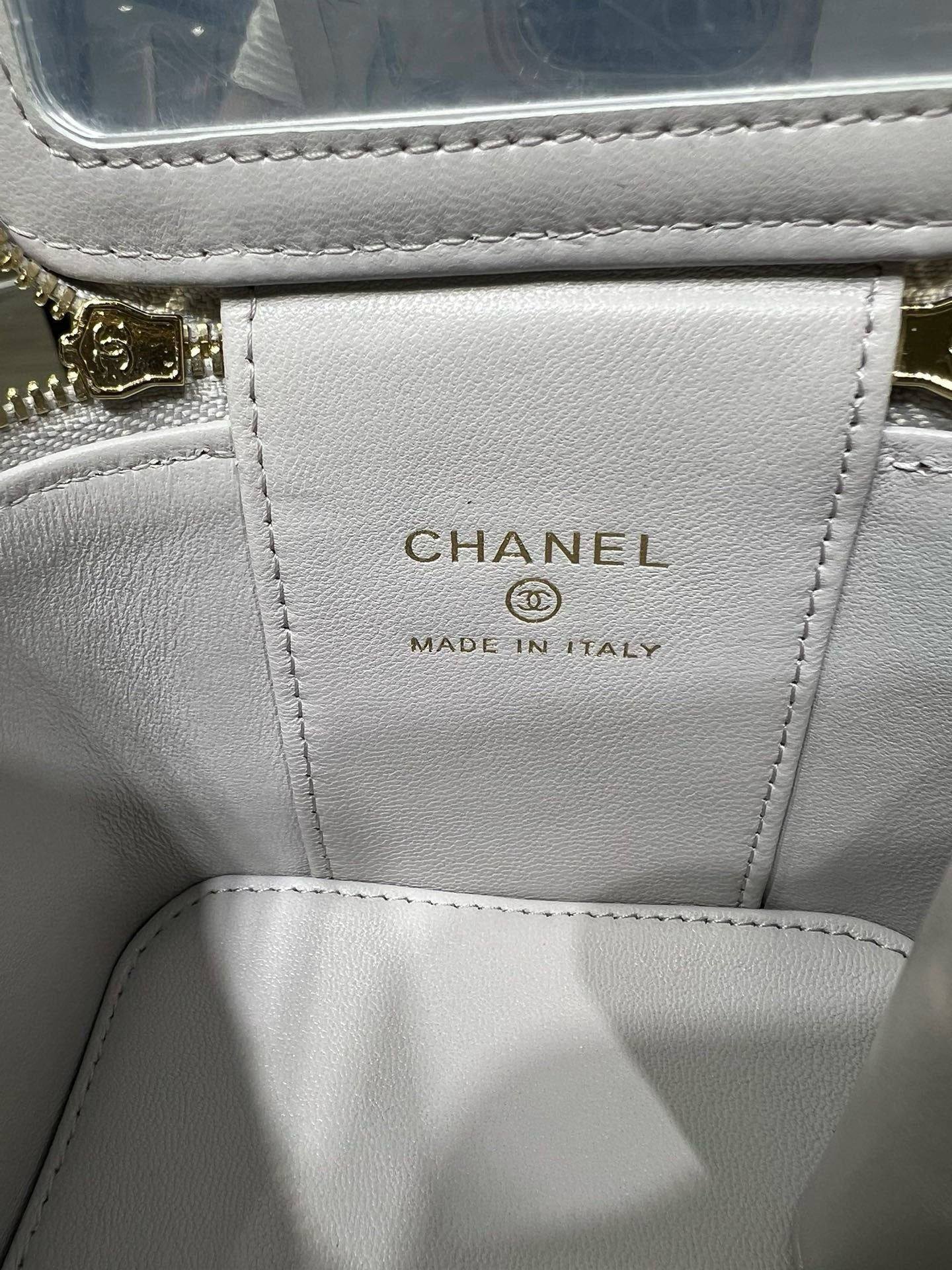Chanel 25P Ultra Mini Vanity Case Grey Quilted Lambskin with Chain Handle AP2198