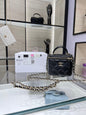 Chanel 24A Ultra Mini Vanity Case Black Quilted Caviar with Chain Handle AP2198