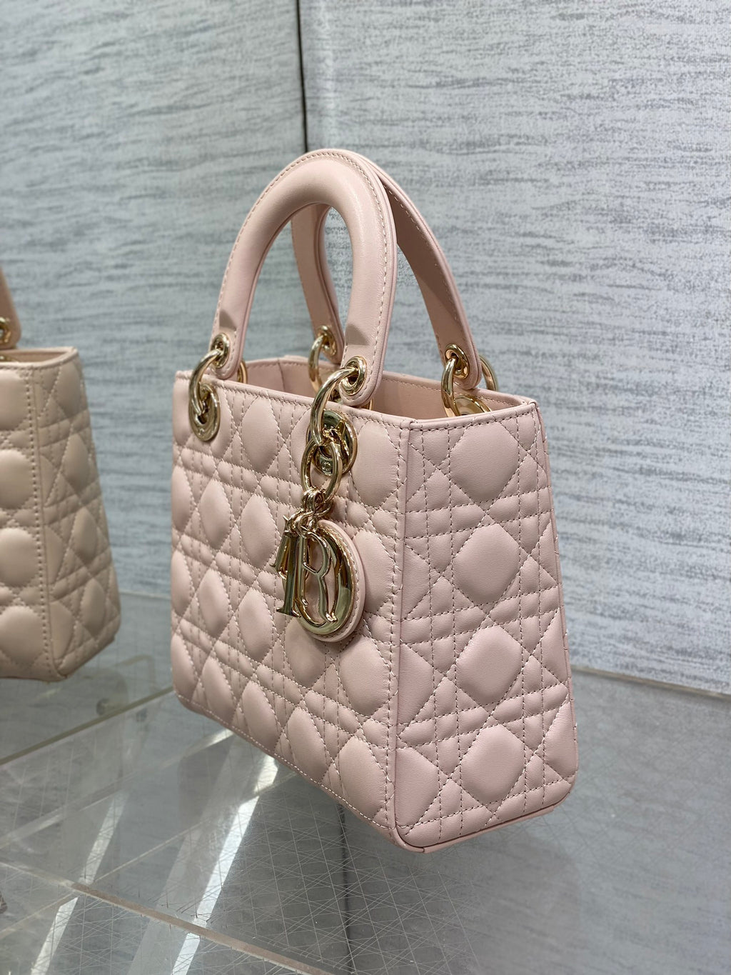 Dior Lady Dior Medium Bag Blush Pink Cannage Lambskin Light Gold Hardware