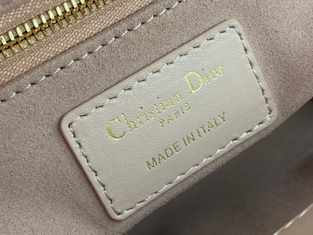 Dior Lady Dior Mini Bag Blush Pink Cannage Lambskin Light Gold Hardware