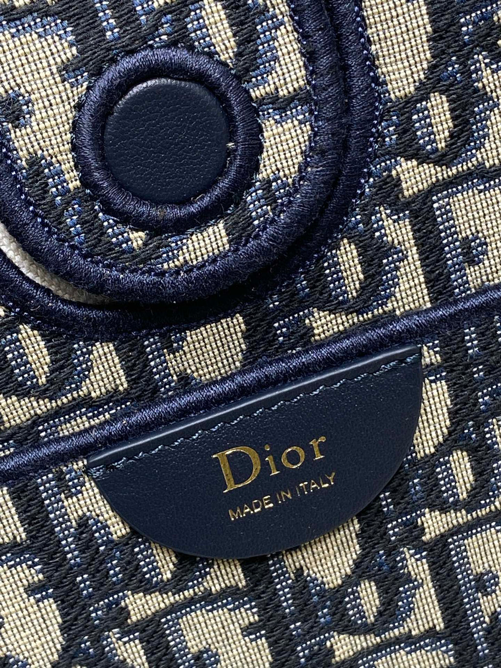 Dior 2026 Spring Summer Oblique Jacquard Tote Bag with Bow Navy Blue