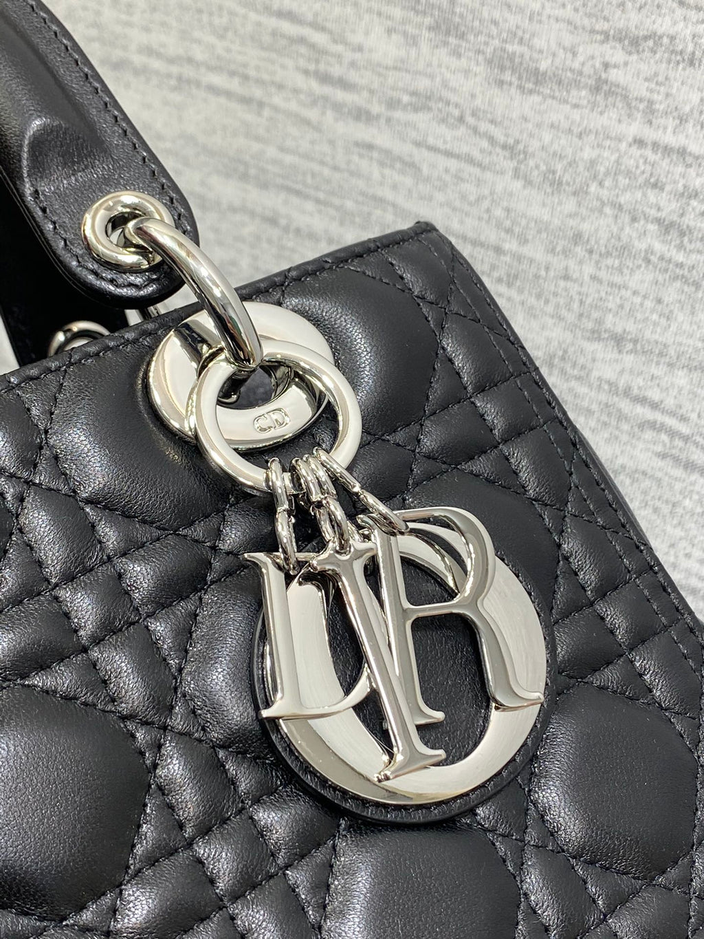 Dior Lady Dior Large Bag Black Cannage Lambskin Silver Hardware