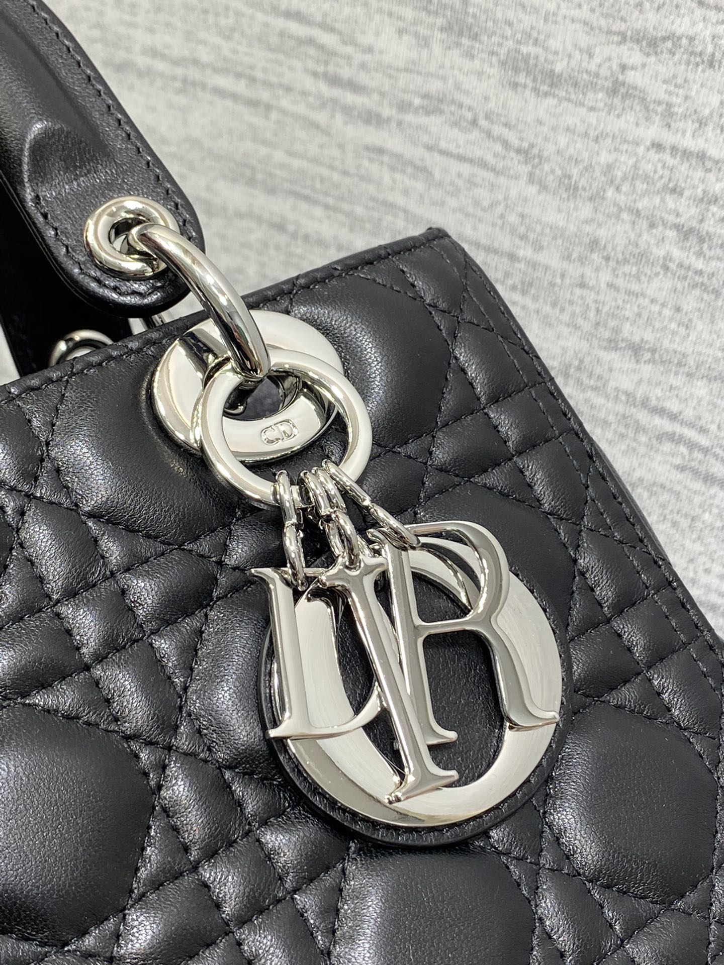 Dior Lady Dior Large Bag Black Cannage Lambskin Silver Hardware