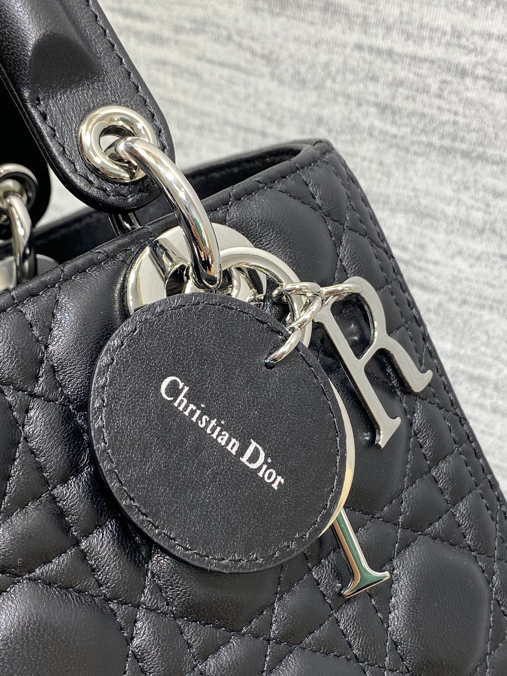 Dior Lady Dior Large Bag Black Cannage Lambskin Silver Hardware