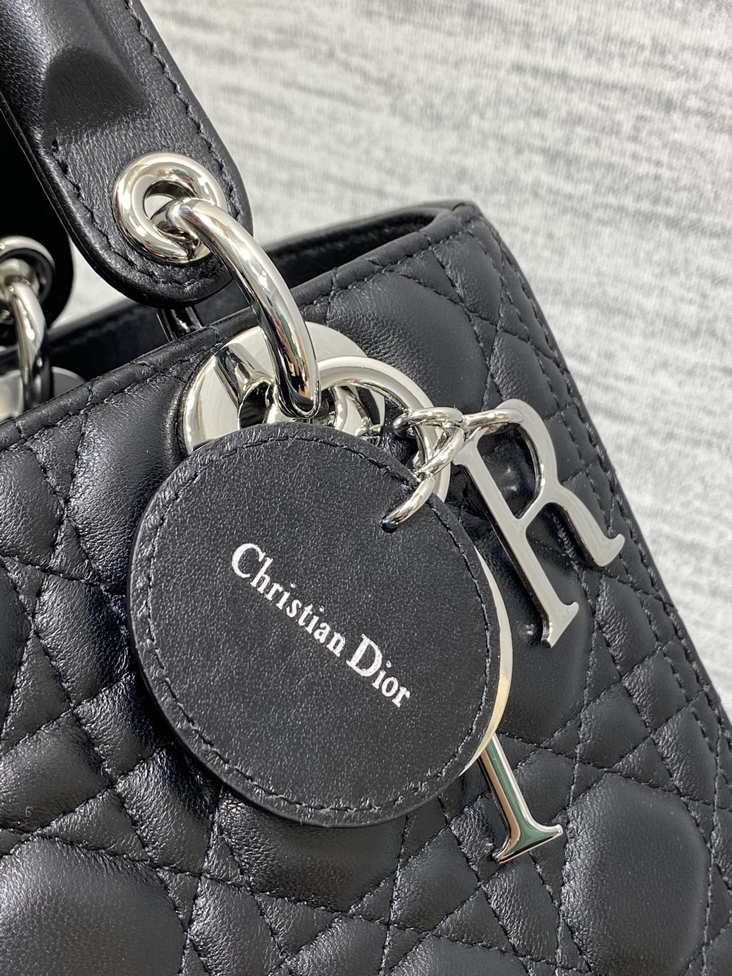 Dior Lady Dior Large Bag Black Cannage Lambskin Silver Hardware