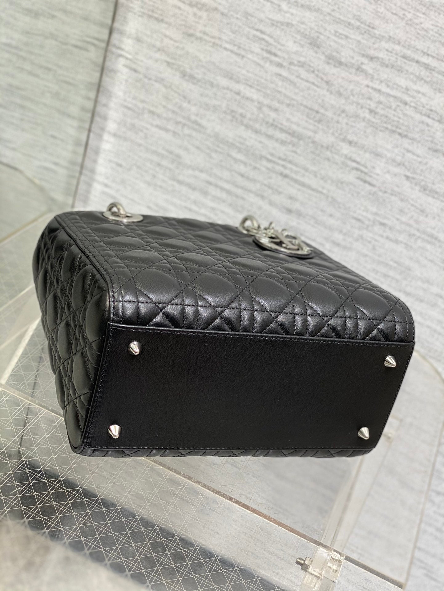 Dior Lady Dior Large Bag Black Cannage Lambskin Silver Hardware