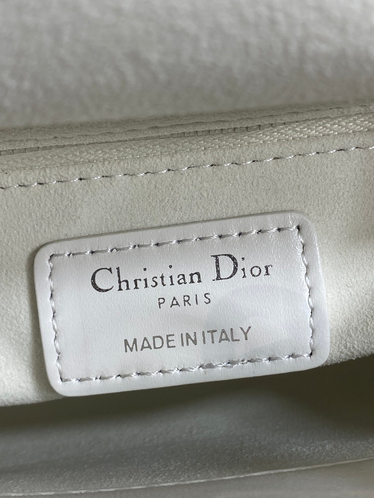 Dior Lady Dior Mini Bag White Cannage Lambskin Black Handle Bow Silver Hardware