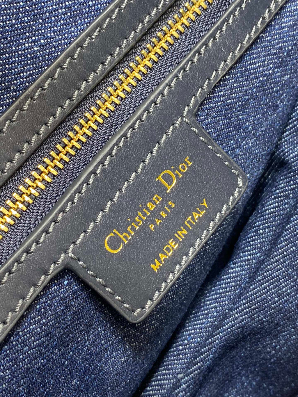 Dior Saddle Bag — Blue Denim Oblique Jacquard with Gold Hardware